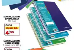 Iperal MAXIQUADERNI SPIRALATI A4 Colorosa offerta