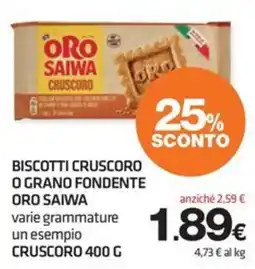 Superconti Biscotti Cruscoro O Grano Fondente Oro Saiwa offerta
