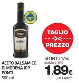 Superconti Aceto Balsamico di Modena IGP Ponti offerta