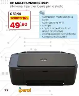 Iperal Hp multifunzione 2921 offerta