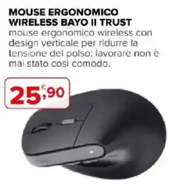 Iperal Mouse ergonomico wireless bayo II Trust offerta