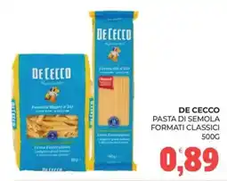 Eté DE CECCO PASTA DI SEMOLA FORMATI CLASSICI offerta