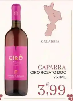 Eté CAPARRA CIRO ROSATO DOC offerta
