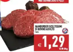 Supermercati Agorà Hamburger sceltissimi di bovino adulto offerta