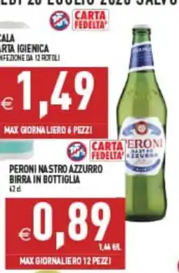 Supermercati Agorà Peroni Nastro Azzurro Birra in bottiglia offerta