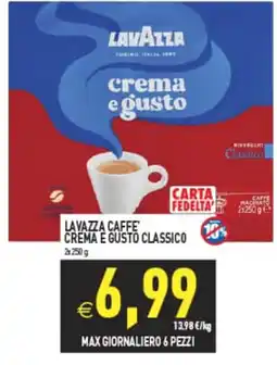 Supermercati Agorà LAVAZZA CAFFE' CREMA E GUSTO CLASSICO offerta