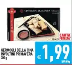 Supermercati Agorà GERMOGLI DELLA CINA INVOLTINI PRIMAVERA offerta