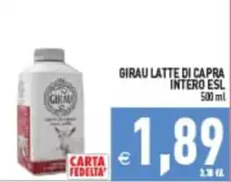 Supermercati Agorà GIRAU LATTE DI CAPRA INTERO ESL offerta