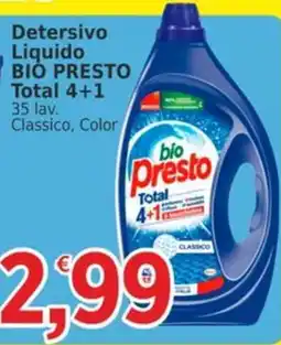 Market Ingross Detersivo Liquido BIO PRESTO Total 4+1 offerta