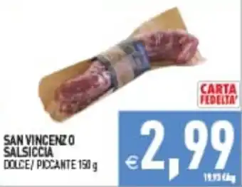 Supermercati Agorà SAN VINCENZO SALSICCIA offerta