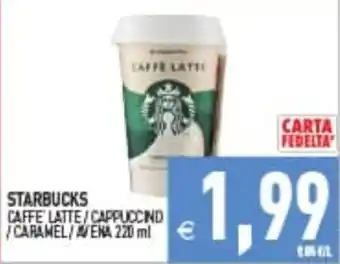 Supermercati Agorà STARBUCKS CAFFE LATTE offerta