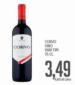 Supermercati Piccolo CORVO VINO VARI TIPI offerta