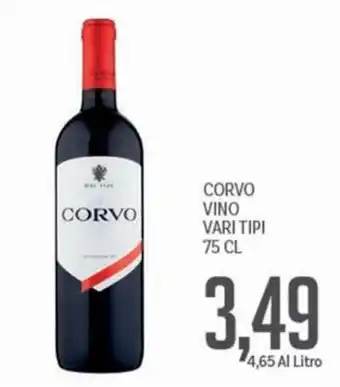Supermercati Piccolo CORVO VINO VARI TIPI offerta