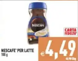 Supermercati Agorà NESCAFE' PER LATTE offerta