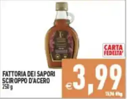 Supermercati Agorà FATTORIA DEI SAPORI SCIROPPO D'ACERO offerta