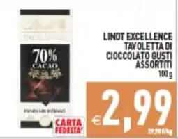 Supermercati Agorà Lindt Excellence Tavoletta di Cioccolato Gusti Assortiti offerta