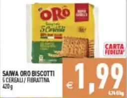 Supermercati Agorà SAWA ORO BISCOTTI 5 CEREALI / FIBRATTA offerta