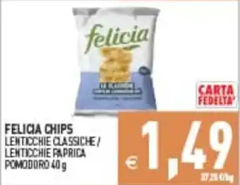 Supermercati Agorà Felicia Chips Lenticchie Classiche offerta