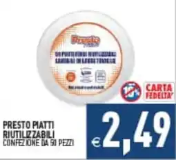 Supermercati Agorà Presto Piatti Riutilizzabili offerta