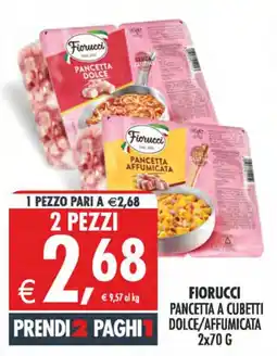 Deco Iperstore Fiorucci Pancetta a cubetti dolce/affumicata offerta