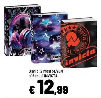 Diario 12 mesi SEVEN o 16 mesi INVICTA