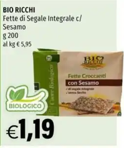 Hurrà BIO RICCHI Fette di Segale Integrale c/ Sesamo offerta