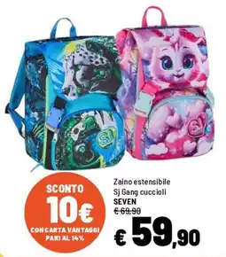 Iper La Grande Zaino estensibile Sj Gang cuccioli SEVEN offerta