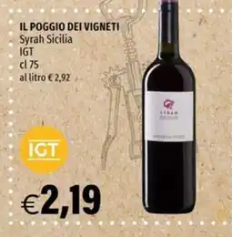 Hurrà IL POGGIO DEI VIGNETI Syrah Sicilia offerta