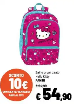Iper La Grande Zaino organizzato Hello Kitty PANINI offerta