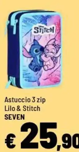 Iper La Grande Astuccio 3 zip Lilo & Stitch SEVEN offerta