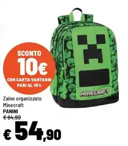 Iper La Grande Zaino organizzato Minecraft PANINI offerta