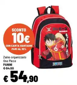 Iper La Grande Zaino organizzato One Piece PANINI offerta