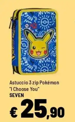Iper La Grande Astuccio 3 zip Pokémon "I Choose You" SEVEN offerta