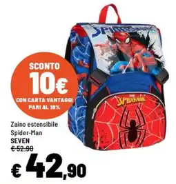 Iper La Grande Zaino estensibile Spider-Man SEVEN offerta