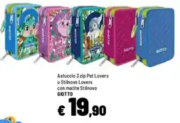 Iper La Grande Astuccio 3 zip Pet Lovers o Stilnovo Lovers con matite Stilnovo Giotto offerta
