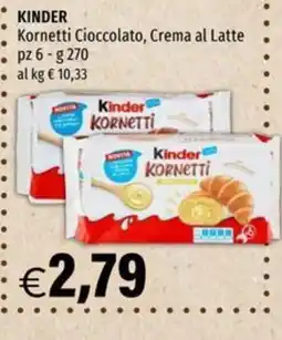 Hurrà Kinder Kornetti Cioccolato, Crema al Latte offerta