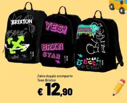 Iper La Grande Zaino doppio scomparto Teen Brixton offerta