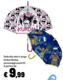 Iper La Grande Ombrello mini o lungo bimbo/bimba, personaggi assortiti offerta