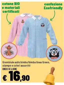 Iper La Grande Greminiule asilo bimbo/bimba linea Green offerta