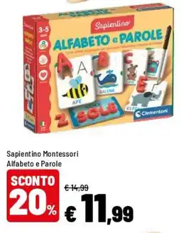 Iper La Grande Sapientino Montessori Alfabeto e Parole offerta