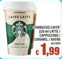 Top Supermercati STARBUCKS CAFFE' CAFFE LATTE offerta