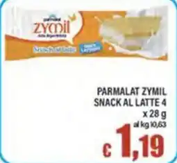 Top Supermercati Parmalat Zymil Snack al Latte offerta