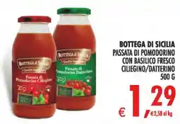 Deco Iperstore BOTTEGA DI SICILIA PASSATA DI POMODORINO CON BASILICO FRESCO offerta