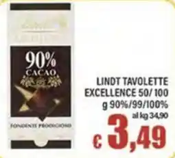 Top Supermercati LINDT TAVOLETTE EXCELLENCE offerta