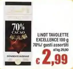 Top Supermercati LINDT TAVOLETTE EXCELLENCE offerta