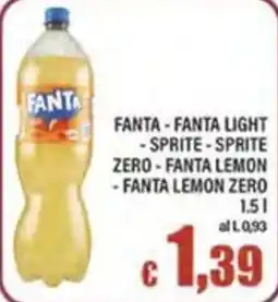 Top Supermercati FANTA - FANTA LIGHT - SPRITE - SPRITE ZERO - FANTA LEMON - FANTA LEMON ZERO offerta