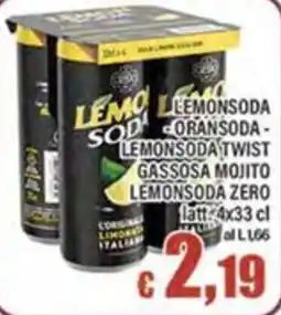 Top Supermercati LEMONSODA ORANSODA - LEMONSODA TWIST GASSOSA MOJITO LEMONSODA ZERO offerta