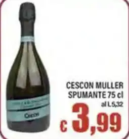 Top Supermercati CESCON MULLER SPUMANTE offerta