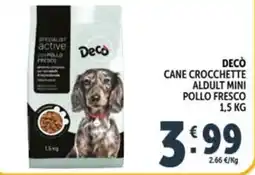 Deco Market Decò Cane Crocchette Adult Mini Pollo Fresco offerta