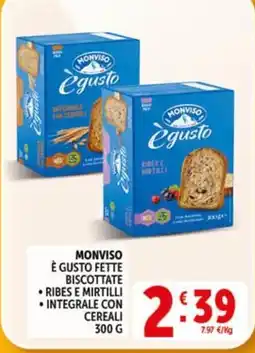 Deco Market MONVISO È GUSTO FETTE BISCOTTATE offerta